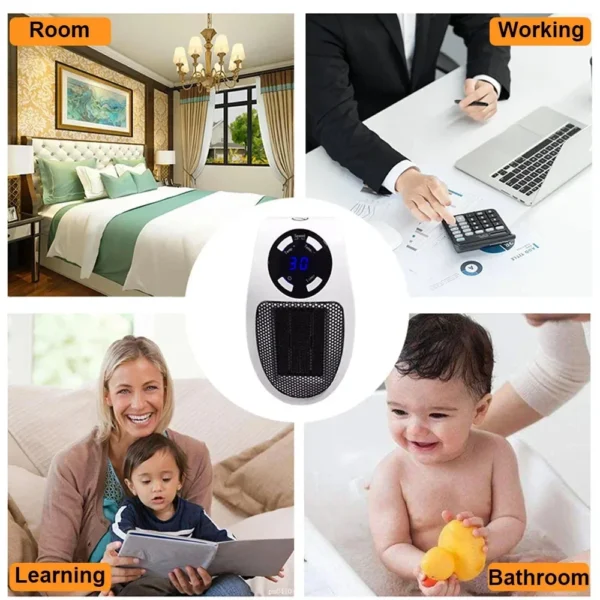 Electric Heater For Home Portable Plug In Wall Room Heating Stove Portable HouseholdPowerful Warm Blower Remote Control Warmer - Image 4