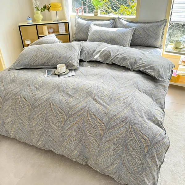 Printed three-piece set, one duvet cover and a pair of pillowcases (unpadded), suitable for bedrooms, hotels - Image 3