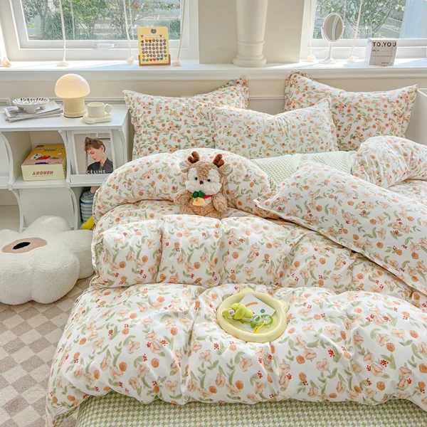 3pcs printed duvet set (1* duvet set + 2 * pillowcase, no core), bedding set, soft and comfortable, all-season