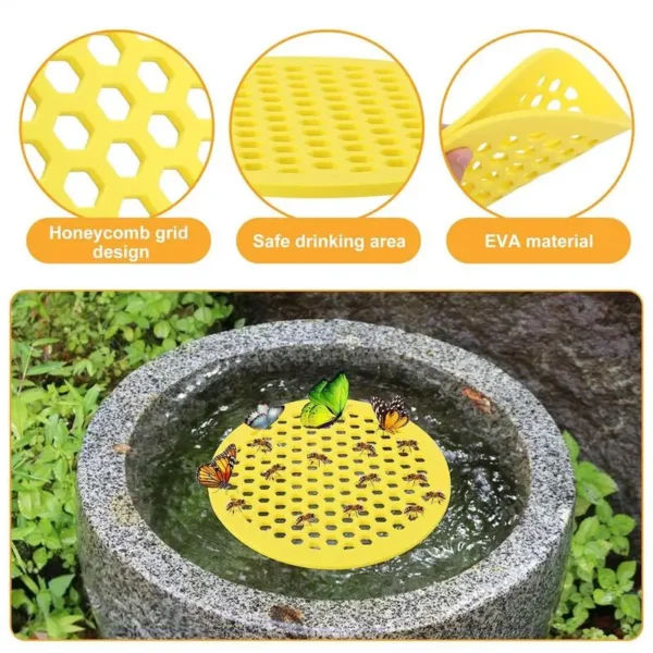 Floating Bee Island-Bee Waterer Bee Insect Drinking Tray Beekeeping Setups Luring Insect Waterer Island Tray For Outdoor Garden - Image 3