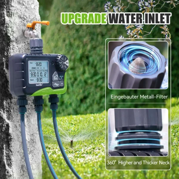 RainPoint Newest 3-Outlet Water Timer Independent Control Program Digital Garden Sprinkler - Image 3