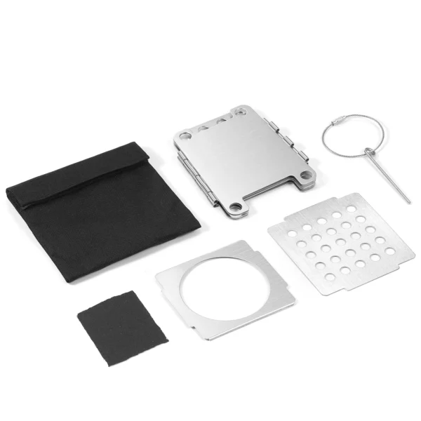 Portable Stainless Steel Lightweight Folding Wood Stove Pocket Stove Outdoor Camping Cooking Picnic Backpacking Stove - Image 3
