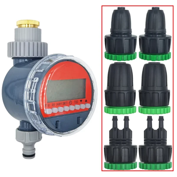 Ball Valve Automatic Electronic Watering Timer Drip Irrigation LCD Irrigator Controller System for Garden Yard Greenhouse