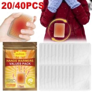 20/40PC Disposable Hand Warmer Value Pack Self-heating Cold-proof Warming Abdomen Warming Patch Warm Body Patch Outdoor Supplies