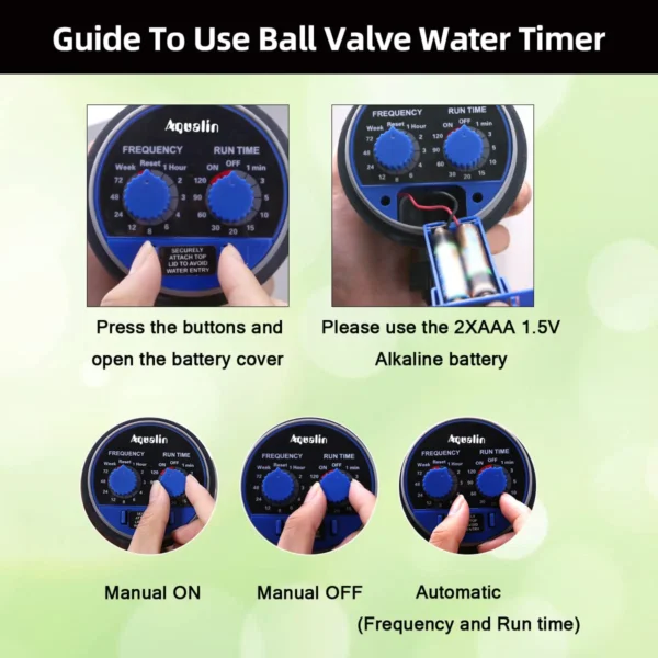 Garden Watering Timer Ball Valve /Solenoid Valve Irrigation Controller Home Garden Automatic Watering Electronic Valve - Image 4