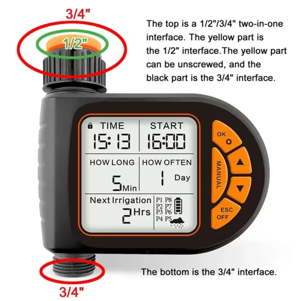 Automatic Water Timer Intelligent Irrigation Watering System Sprinkler Timer LCD Display Garden Programmer Equipment - Image 3