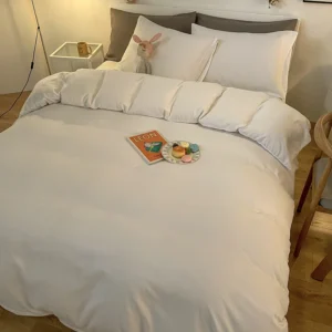 3-piece set, one solid-color duvet cover + one pair of pillowcases (without cores), soft bedding, home down duvet cover