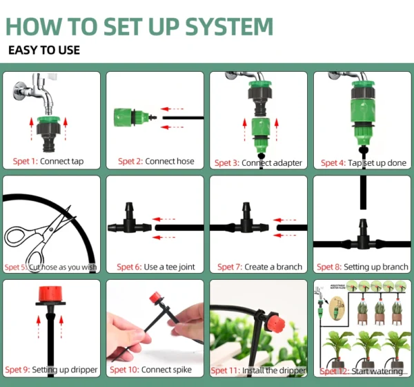 5M-60M Drip Irrigation System Plant Watering Set Watering Kits Adjustable Drippers For Irrigation Micro Garden Watering System - Image 3
