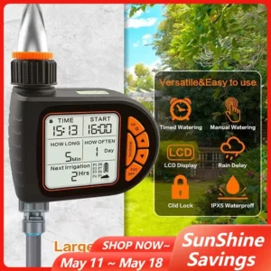 Automatic Water Timer Intelligent Irrigation Watering System Sprinkler Timer LCD Display Garden Programmer Equipment