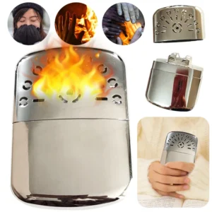 Reusable Hand Warmer Portable Fuel Catalytic Warmer Metal Alloy Pocket Winter Heater for Home Office Outdoor Camping Fishing