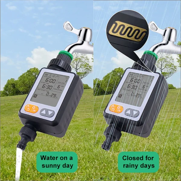 Digital Water Timer Garden Irrigation Controller Rainwater Sensing Automatic Watering Device LED Large Screen Watering Timer - Image 2