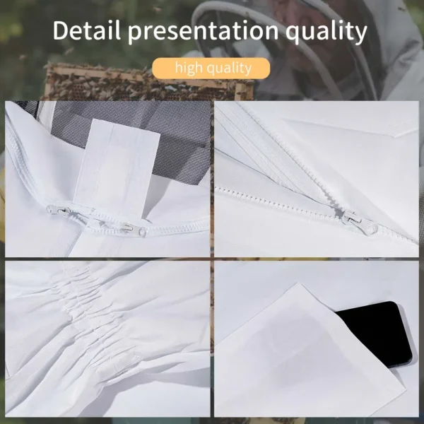 Full Body Beekeeping Clothes Professional Beekeepers Clothes Protection Beekeeping Suit Safty Veil Unisex Children Protective - Image 5