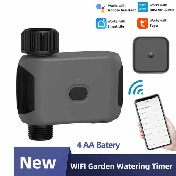 Design 4 AA Batery Powered Garden Smart Irrigation Wifi Automatic Irrigation Water Timer Use Smart Life App Plants watering